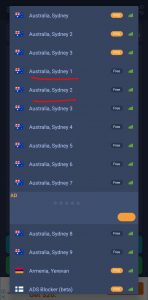 VPN Australia, locations