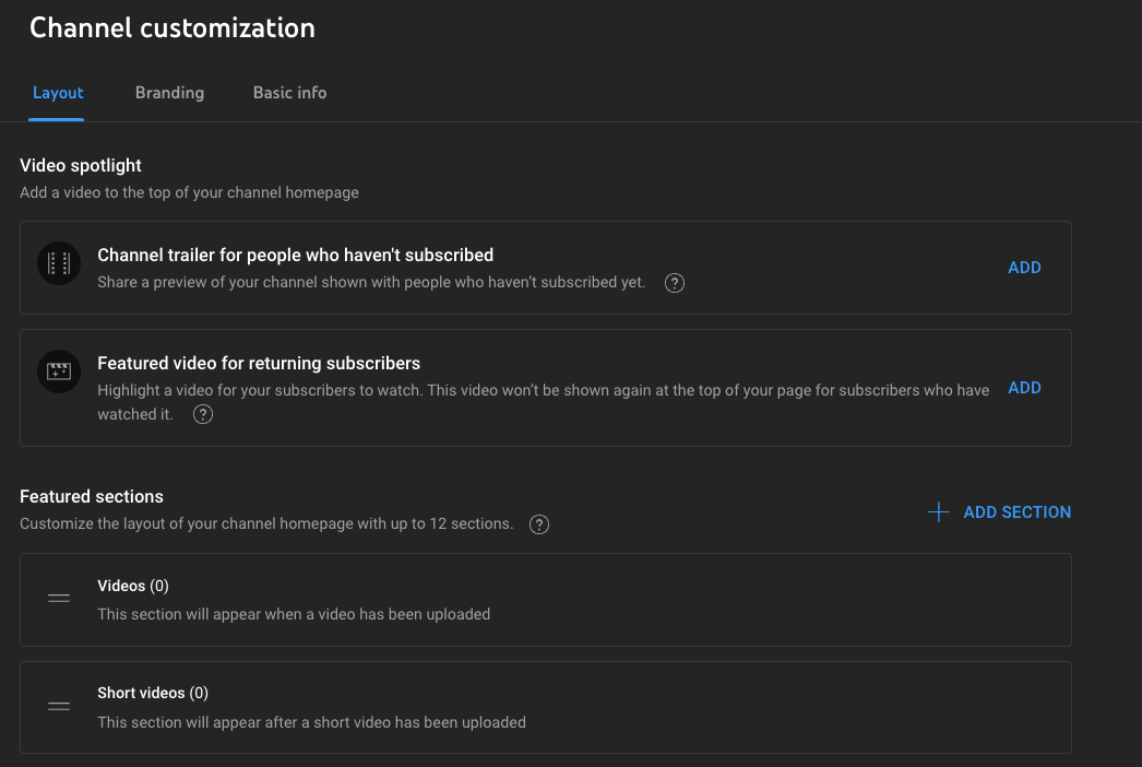 Youtube Channel Layout Customization 